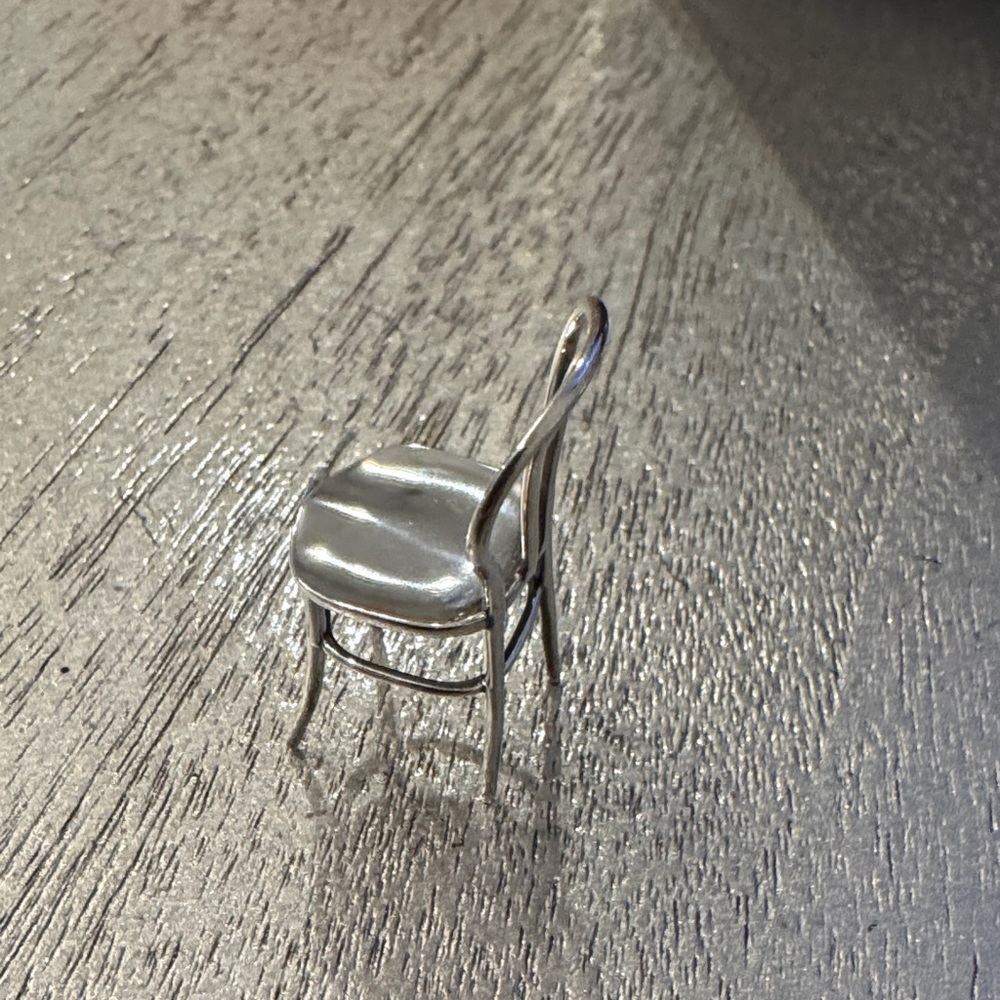 Marla Aaron Miniature Silver Chair 'take a seat for restaurants' - Picture 2 of 6